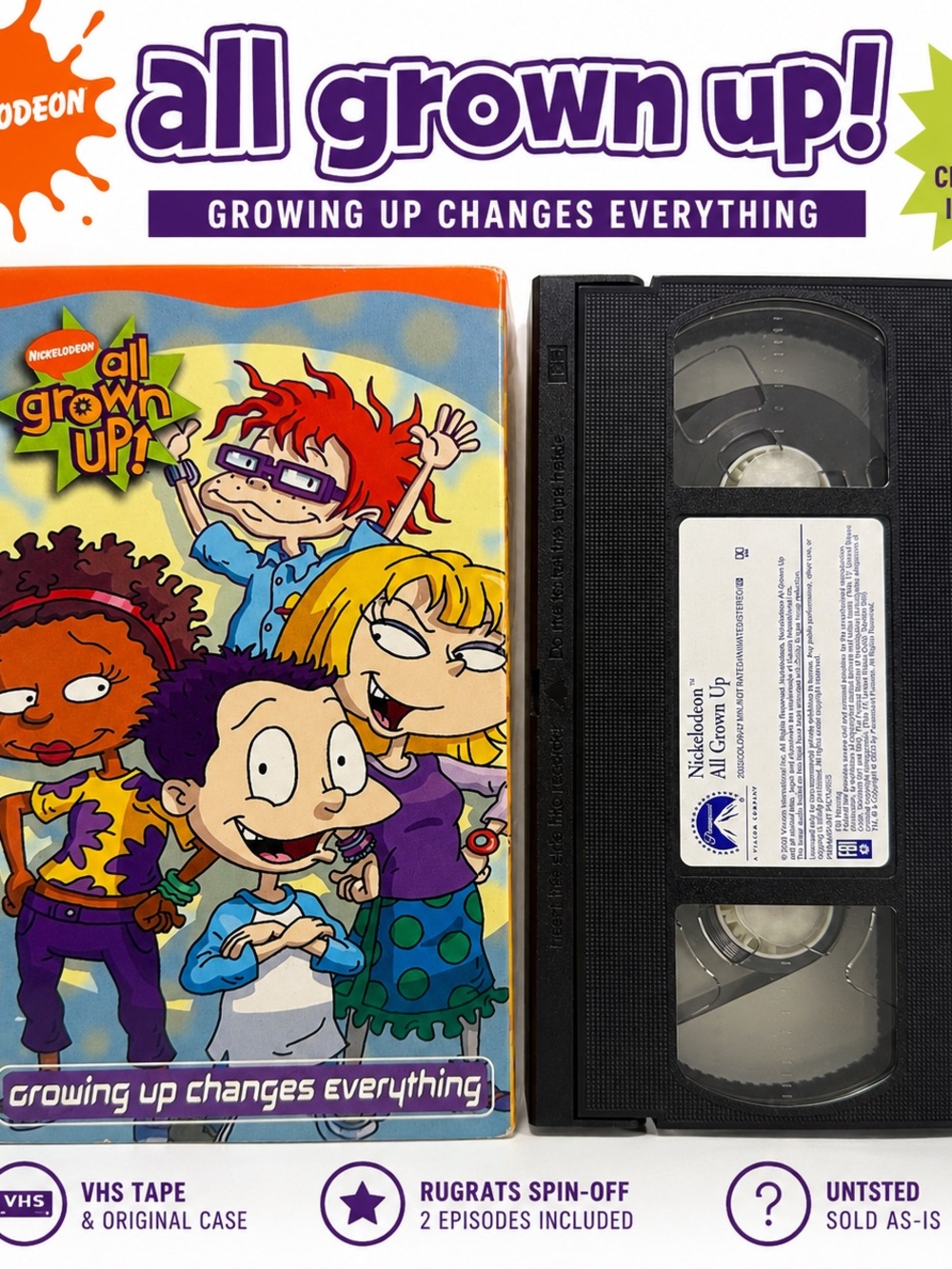 Nickelodeon‎ All Grown Up VHS Tape 2003 Rugrats Spin-Off